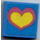 LEGO Blau Fliese 2 x 2 ohne Kante  mit Gelb Herz Aufkleber ohne Kante