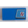 LEGO Blau Fliese 2 x 4 mit Slanted rot Letter N im Weiß Gerundet Rectangle auf Medium Blau Background Aufkleber (87079)