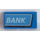 LEGO Blue Tile 2 x 4 with White &#039;BANK&#039; on Medium Blue Background Sticker (87079)