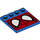LEGO Blau Fliese 4 x 4 mit Bolzen auf Kante mit Spiderman Maske (6179 / 21197)