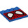 LEGO Blau Fliese 4 x 4 mit Bolzen auf Kante mit Spiderman Maske (6179 / 21197)