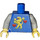 LEGO Blue Torso with Castle Guard Lion with Red Hearts Sticker (973)