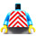 LEGO Blau Torso mit rot und Weiß Chevron Muster und Railway Logo (973)
