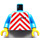 LEGO Blue Torso with Red and White Chevron Pattern and Railway Logo (973)