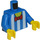 LEGO Blauw Torso met Wit Strepen, Rood Vlinderdas en Low Neckline (973 / 76382)