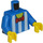 LEGO Blue Torso with White Stripes, Red Bow Tie and Low Neckline (973 / 76382)