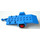 LEGO Blue Trailer for Legoland Car with Red Wheel Hubs and Tires