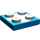 LEGO Blau Turntable 2 x 2 Platte mit Light Grau oben