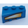 LEGO Bleu Coin Brique 3 x 2 Droite avec Jaune Phare 6617 Autocollant (6564)