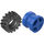 LEGO Blau Rad Felge Ø8 x 6.4 ohne Seite Notch mit Klein Reifen mit Offset Treten (ohne Band Around Center of Treten) (73420)