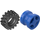 LEGO Blue Wheel Rim Ø8 x 6.4 without Side Notch with Small Tire with Offset Tread (without Band Around Center of Tread) (73420)