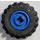 LEGO Blå Wheel Rim Wide Ø11 x 12 with Notched Hole with Tire 21mm D. x 12mm - Offset Tread Small Wide with Slightly Bevelled Edge and no Band