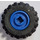 LEGO Blue Wheel Rim Wide Ø11 x 12 with Notched Hole with Tire 21mm D. x 12mm - Offset Tread Small Wide with Slightly Bevelled Edge and no Band