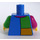 LEGO Blå Kvinde med Firkant Sweatshirt i Several Colors Minifig Torso (973 / 76382)