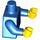 LEGO Blue Worker Minifig Torso (973 / 76382)
