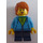 LEGO Boy in Azzurro scuro Felpa con Verde brillante Striped Maglietta Minifigure