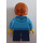 LEGO Boy in Dark Azure Hoodie met Bright Green Striped Shirt minifiguur