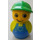 LEGO Boy with Blue Base, Lime Top, Blue Overalls Minifigure