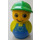 LEGO Boy mit Blau Basis, Limette oben, Blau Overalls Minifigur