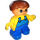 LEGO Boy mit Blau Beine und Gelb oben mit Blau overall Duplo-Figur