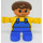 LEGO Boy mit Blau Beine und Gelb oben mit Blau overall Duplo Abbildung