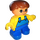LEGO Boy with blue legs and yellow top with blue overall Duplo Figure