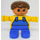 LEGO Boy mit Blau Beine und Gelb oben mit Blau overall Duplo-Figur