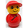 LEGO Boy mit rot Hut und rot all im Eins suit mit diagonal zipper Primo Abbildung