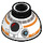 LEGO Brick 1.5 x 1.5 x 0.7 Round Dome Hat with BB-8 Head with Small Photoreceptor (23724 / 47465)