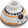 LEGO Kloss 1.5 x 1.5 x 0.7 Rund Dome Hatt med BB-8 Hode med liten fotoreseptor (23724 / 47465)