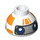 LEGO Brick 1.5 x 1.5 x 0.7 Round Dome Hat with RJ-83 Orange Droid Head (37840 / 106151)