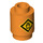 LEGO Stein 1 x 1 Rund mit Warning Sign mit Flamme mit offener Noppe (3062 / 14577)