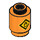 LEGO Backstein 1 x 1 Runden mit Gelb Warning Diamant label mit Flamme mit offenem Bolzen (3062 / 14577)