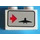 LEGO Brick 1 x 2 with Airplane, Red Arrow, Dark Background (left) Sticker with Bottom Tube (3004 / 93792)