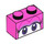 LEGO Backstein 1 x 2 mit Birdo Purple Augen mit Unterrohr (3004 / 79545)