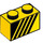 LEGO Steen 1 x 2 met Zwart diagonal lines met buis aan de onderzijde (3004 / 31916)
