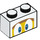 LEGO Steen 1 x 2 met Boomerang Gezicht met Blauw Ogen met buis aan de onderzijde (3004 / 94319)