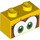 LEGO Brick 1 x 2 with Green Eyes with Brown Surround with Bottom Tube (3004 / 103765)