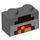 LEGO Backstein 1 x 2 mit Minecraft Schwarz, rot, und Gelb Blocks mit Unterrohr (3004 / 37228)