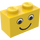 LEGO Backstein 1 x 2 mit Smiling Gesicht ohne Sommersprossen (3004 / 83201)