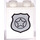 LEGO Brick 1 x 2 x 2 with Police Badge in Silver Sticker with Inside Stud Holder (3245)