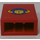LEGO Steen 1 x 2 x 2 met Geel Doos en Arrows met Blauw Globe Sticker met Stud houder aan de binnenzijde (3245)