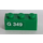 LEGO Mattoncino 1 x 3 con &#039;G 349&#039; (Sinistra) Adesivo (3622)