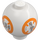 LEGO Brick 2 x 2 Round Sphere with BB-8 Pattern (23723 / 34463)