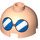 LEGO Brique 2 x 2 Rond avec Dome Haut avec Bleu sunglasses (Goujon creux, support d&#039;essieu) (18841 / 83479)