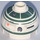 LEGO Brick 2 x 2 Round with Dome Top with Dark Green Astromech R2-X2 (Hollow Stud, Axle Holder) (16707 / 30367)