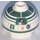 LEGO Brick 2 x 2 Round with Dome Top with Dark Green Astromech R2-X2 (Hollow Stud, Axle Holder) (16707 / 30367)