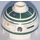 LEGO Brick 2 x 2 Round with Dome Top with Dark Green Astromech R2-X2 (with Axle Holder) (16707 / 30367)