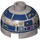 LEGO Brick 2 x 2 Round with Dome Top with Dirty R2-D2 Astromech Droid Head (Hollow Stud, Axle Holder) (1544 / 18841)