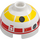 LEGO Brick 2 x 2 Round with Dome Top with L3-G0 Astromech Droid Head (with Axle Holder) (3262 / 108972)